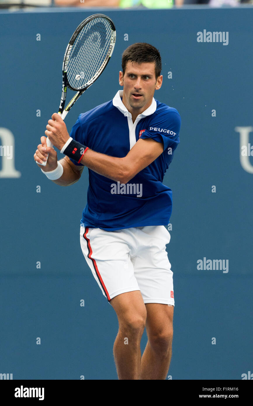 Novak Djokovic (SBR) participent à l'US Open de Tennis 2015 Banque D'Images