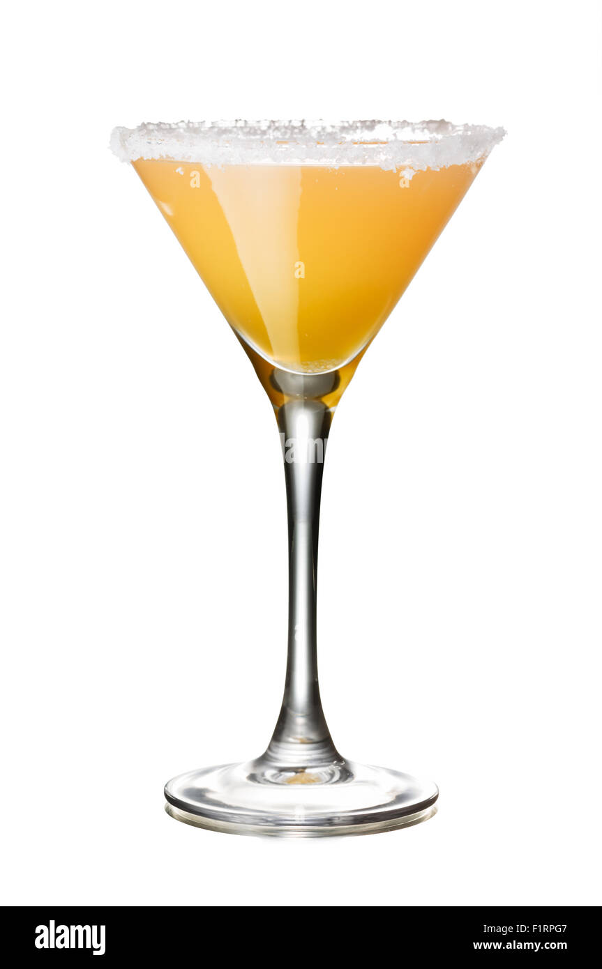 Cocktail sans alcool side-car.Tous les jours avec cocktail officiel de l'IBA et cognac liqueur triple sec Banque D'Images