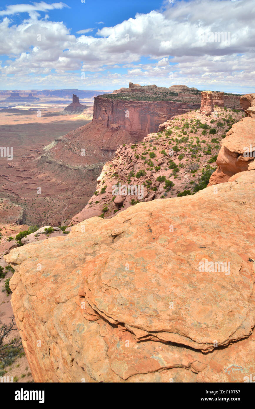 Vue de côté de la rivière Verte de Canyonlands National Park d'une île dans le ciel District de Canyonlands National Park dans l'Utah Banque D'Images