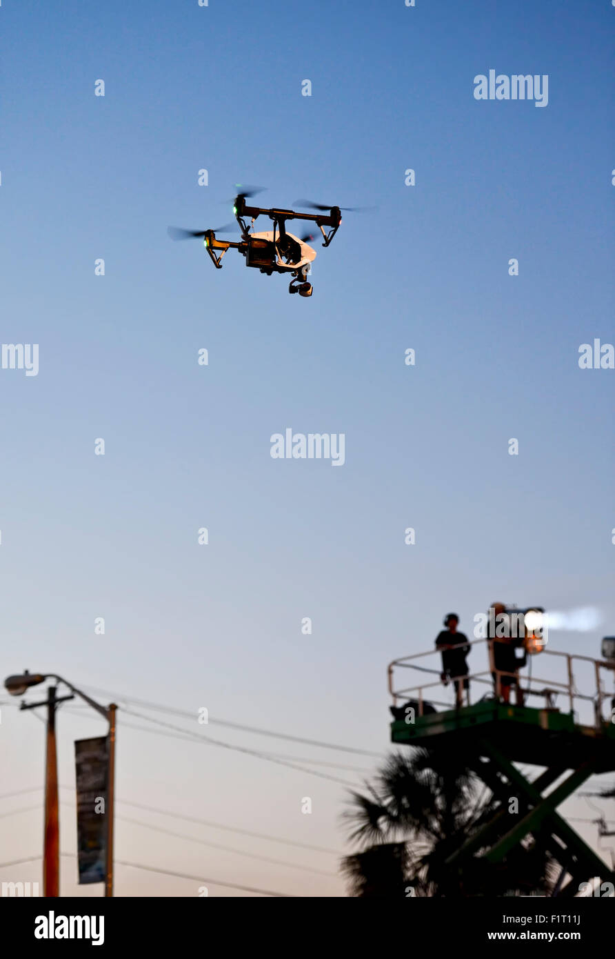 Un drone Caméra survolant Myrtle Beach SC South Banque D'Images