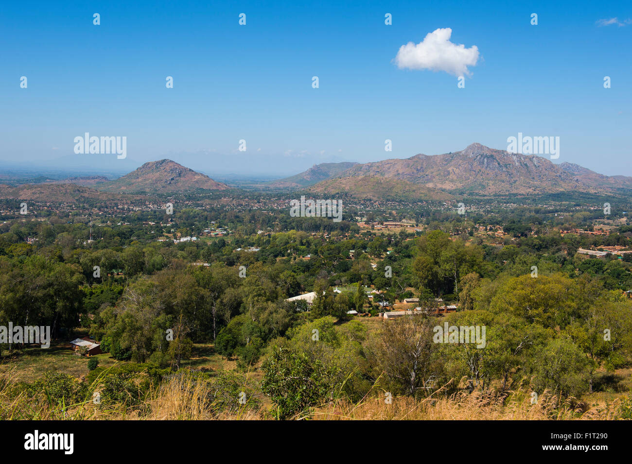 Vue sur le plateau de Zomba Zomba, Malawi, Afrique Banque D'Images