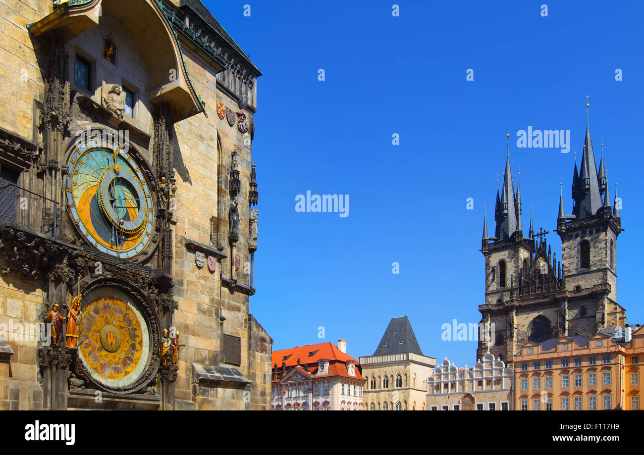 Horloge astronomique de la vieille ville de Prague Banque D'Images
