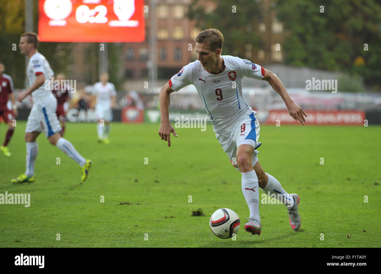 Riga, Lettonie. 06 Sep, 2015. La République tchèque Borek Dockal en action au cours de l'Euro 2016 Groupe admissible un match de football entre la Lettonie et la République tchèque à Riga, Lettonie, 6 septembre 2015. Crédit : David Svab/CTK Photo/Alamy Live News Banque D'Images