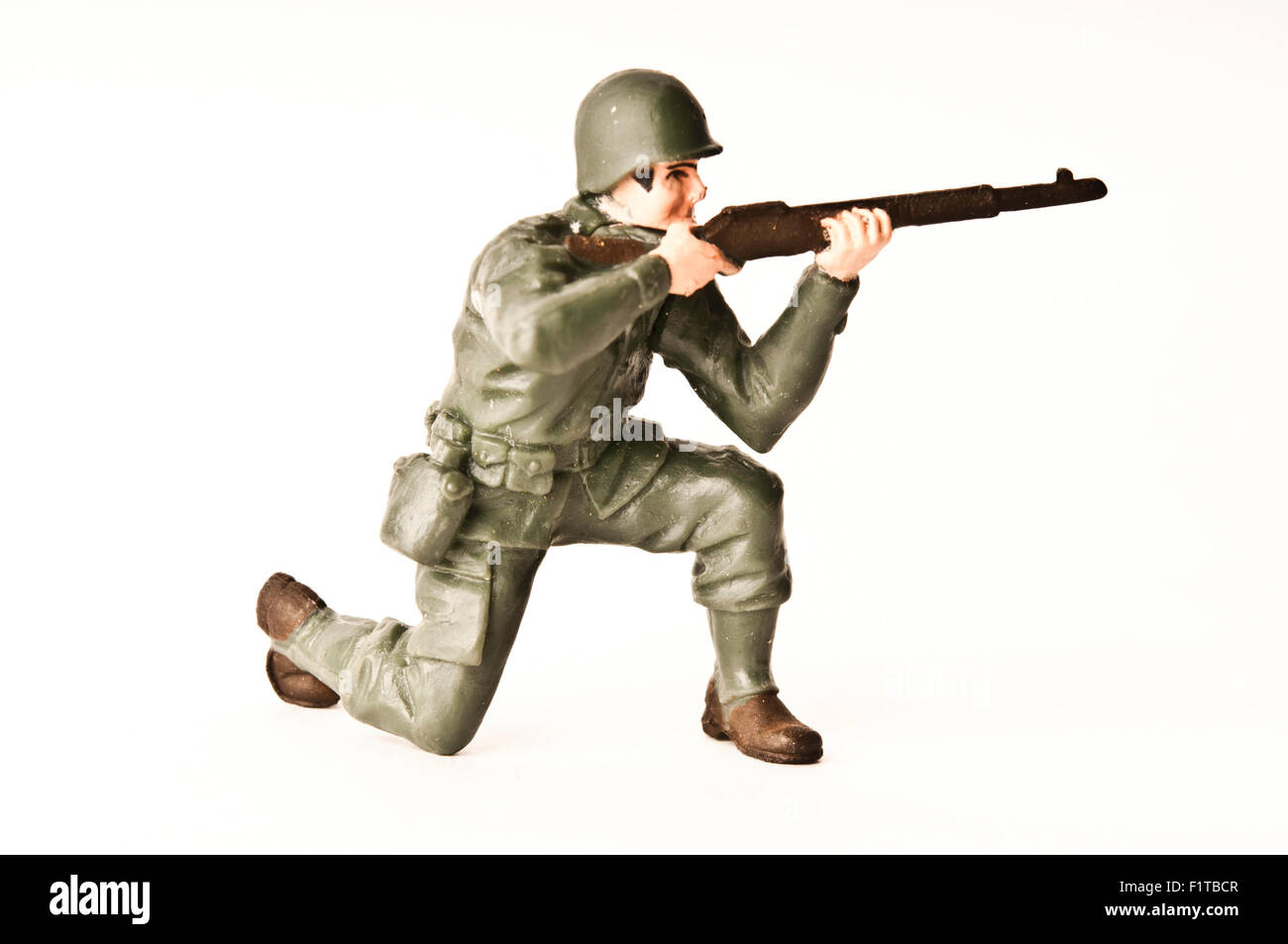 WWII US jouet en plastique des troupes isolées soldat Banque D'Images