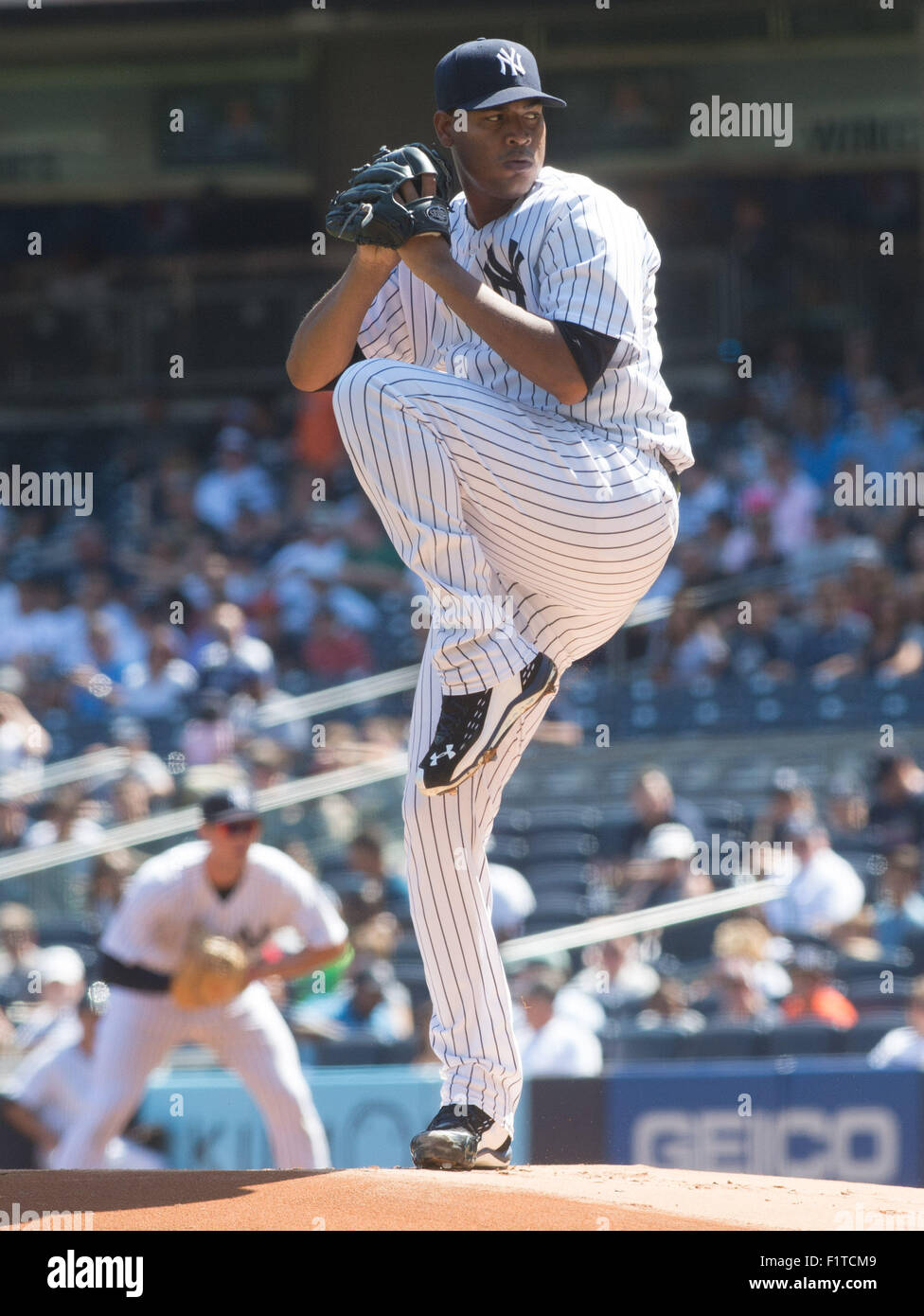 New York, New York, USA. Sep 6, 2015. IVAN NOVA des Yankees dans la 1ère manche, NY Yankees vs Tampa Bay Rays, Yankee Stadium, dimanche 6 septembre 2015. © Bryan Smith/ZUMA/Alamy Fil Live News Banque D'Images