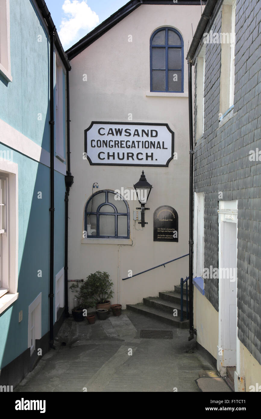 Congregational Church dans le village de vacances de cawsand Cornwall sur la côte du sud Banque D'Images