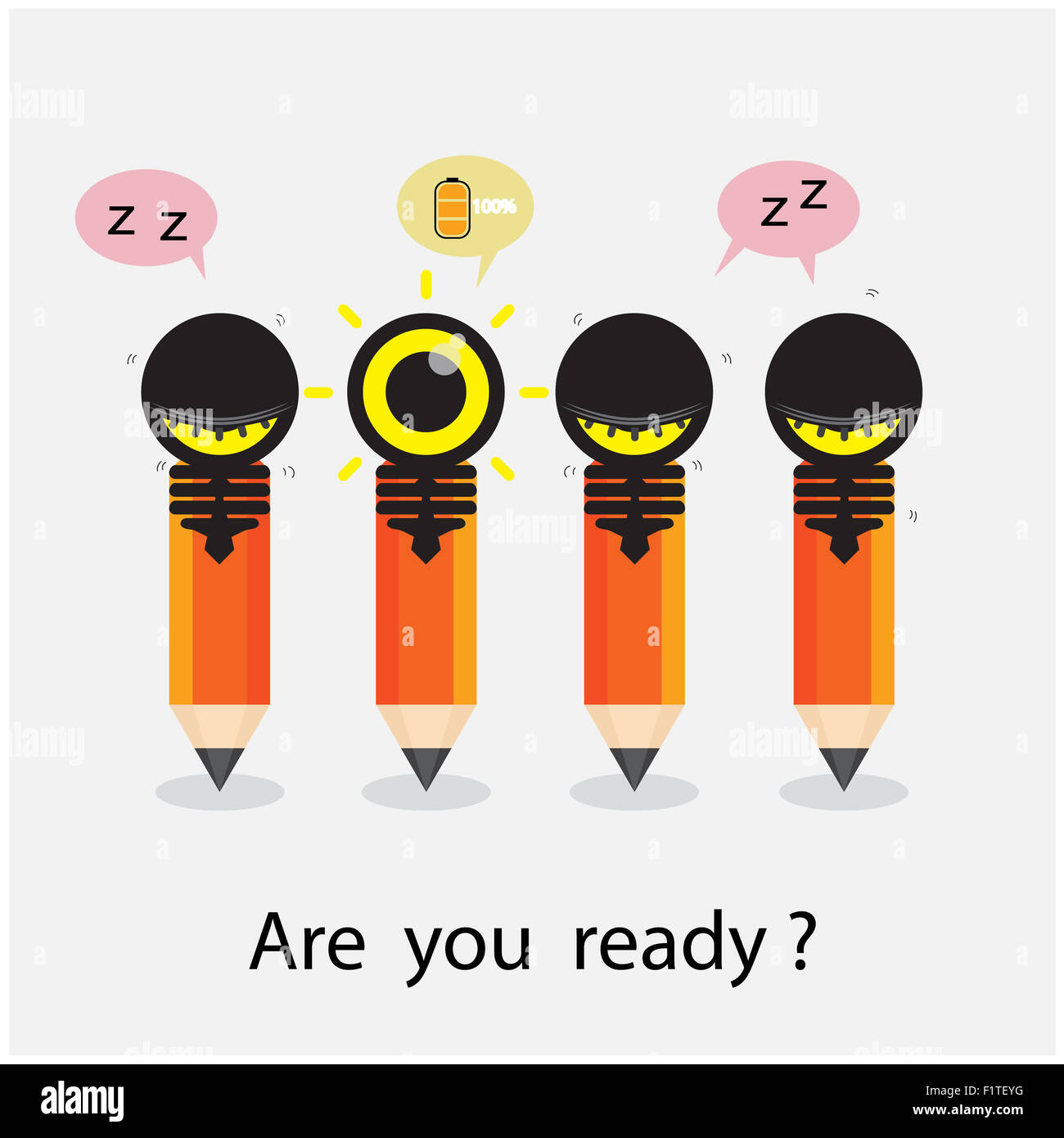 Crayon créatif et design ampoule avec différence concept. Télévision style design concept moderne. Banque D'Images
