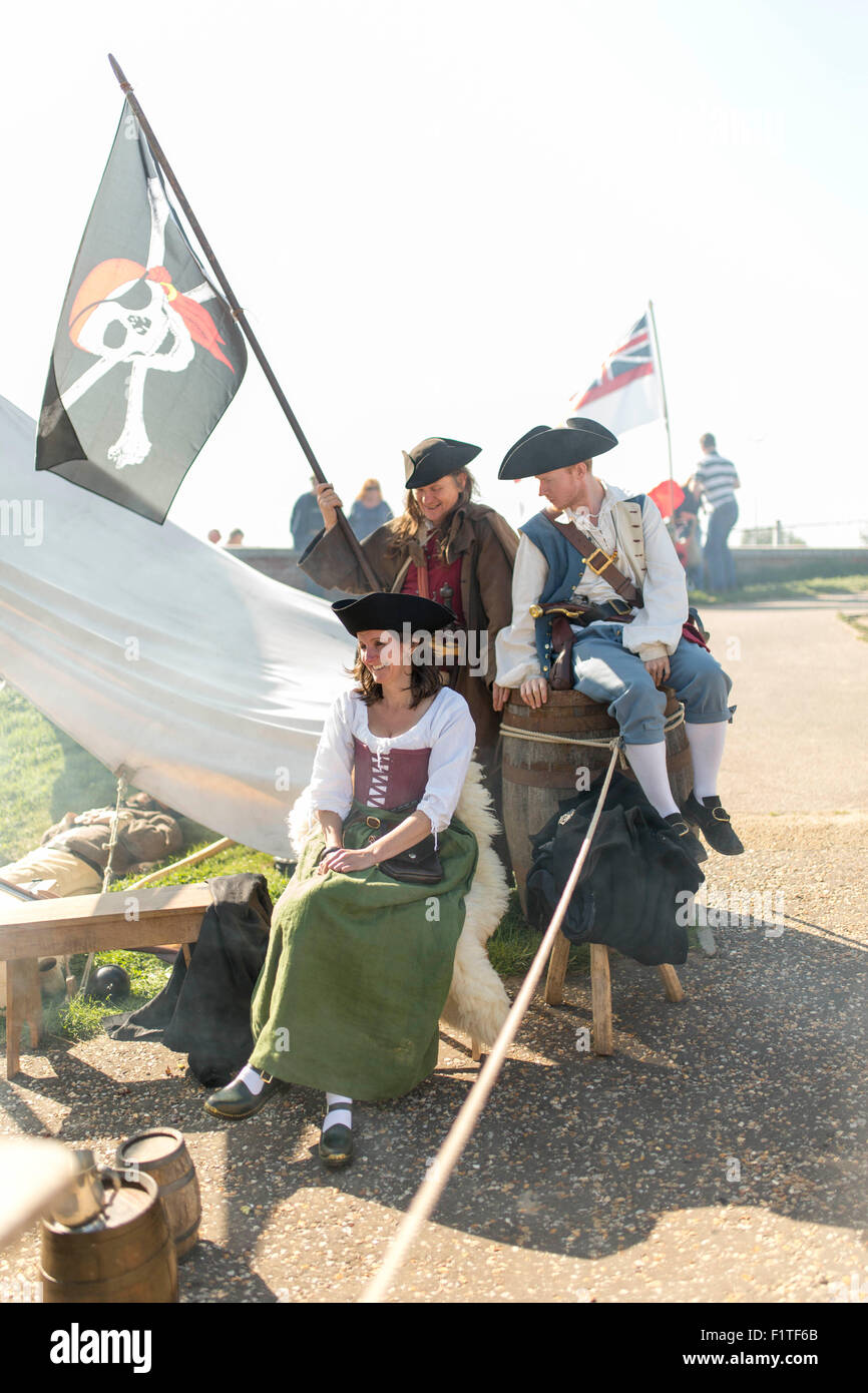 Beau temps au cours des puits de la mer Festival Pirate , Wells next the Sea , North Norfolk. Banque D'Images