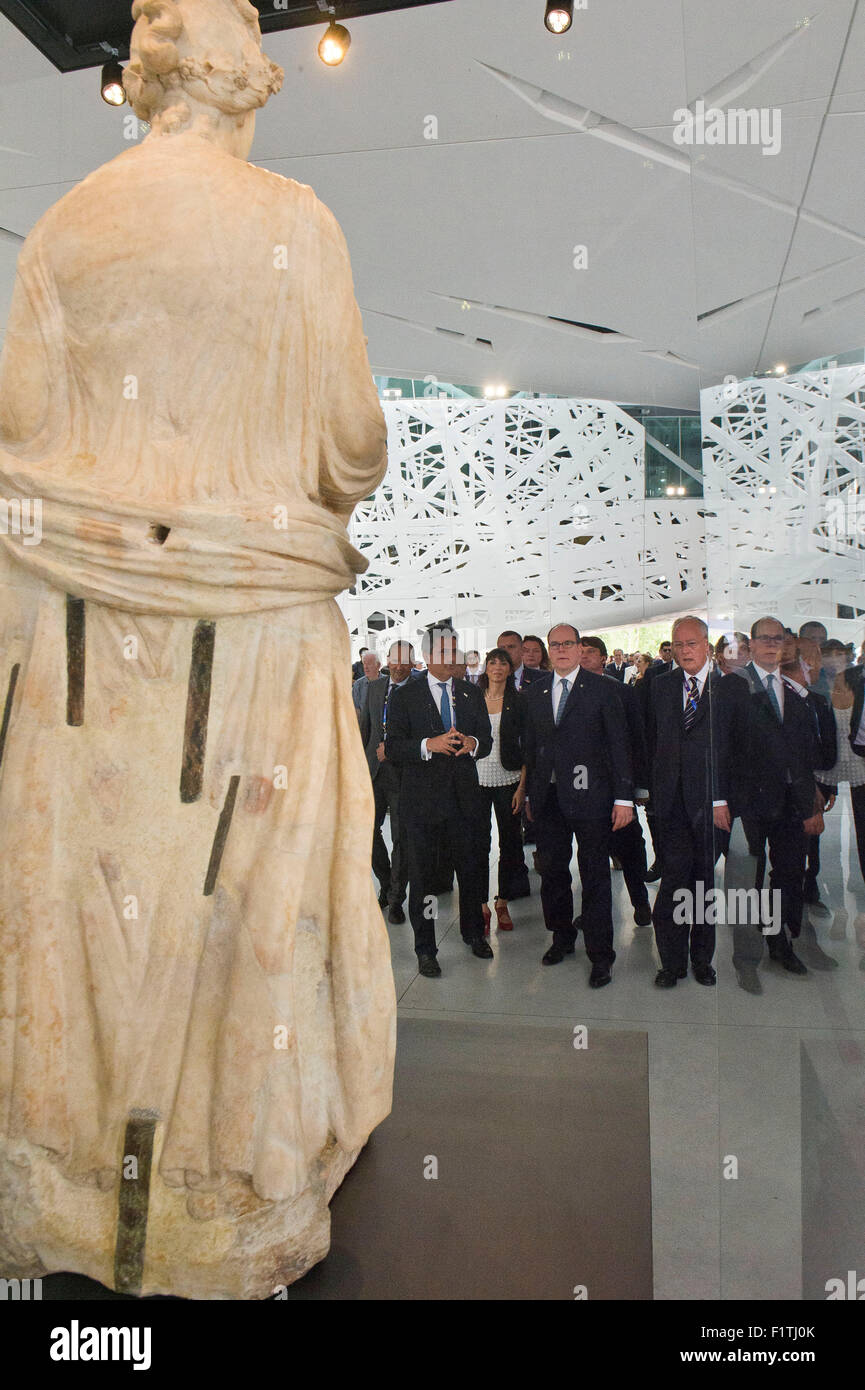 Principauté de Monaco a célébré sa fête nationale le 9 juin à l'Expo avec la participation de Sa Majesté Ranieri Alberto Banque D'Images