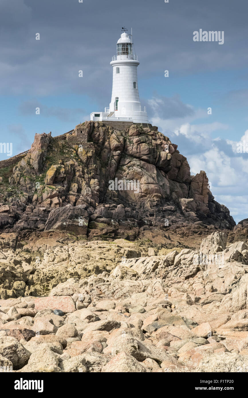 La Corbiere Lighthouse, Jersey Banque D'Images