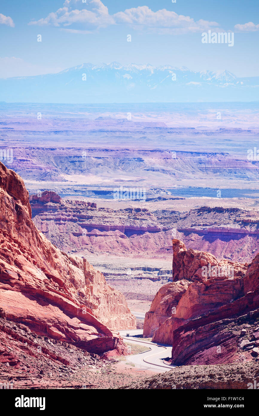 Interstate 70 étonnant Wolf Canyon passage view Banque D'Images