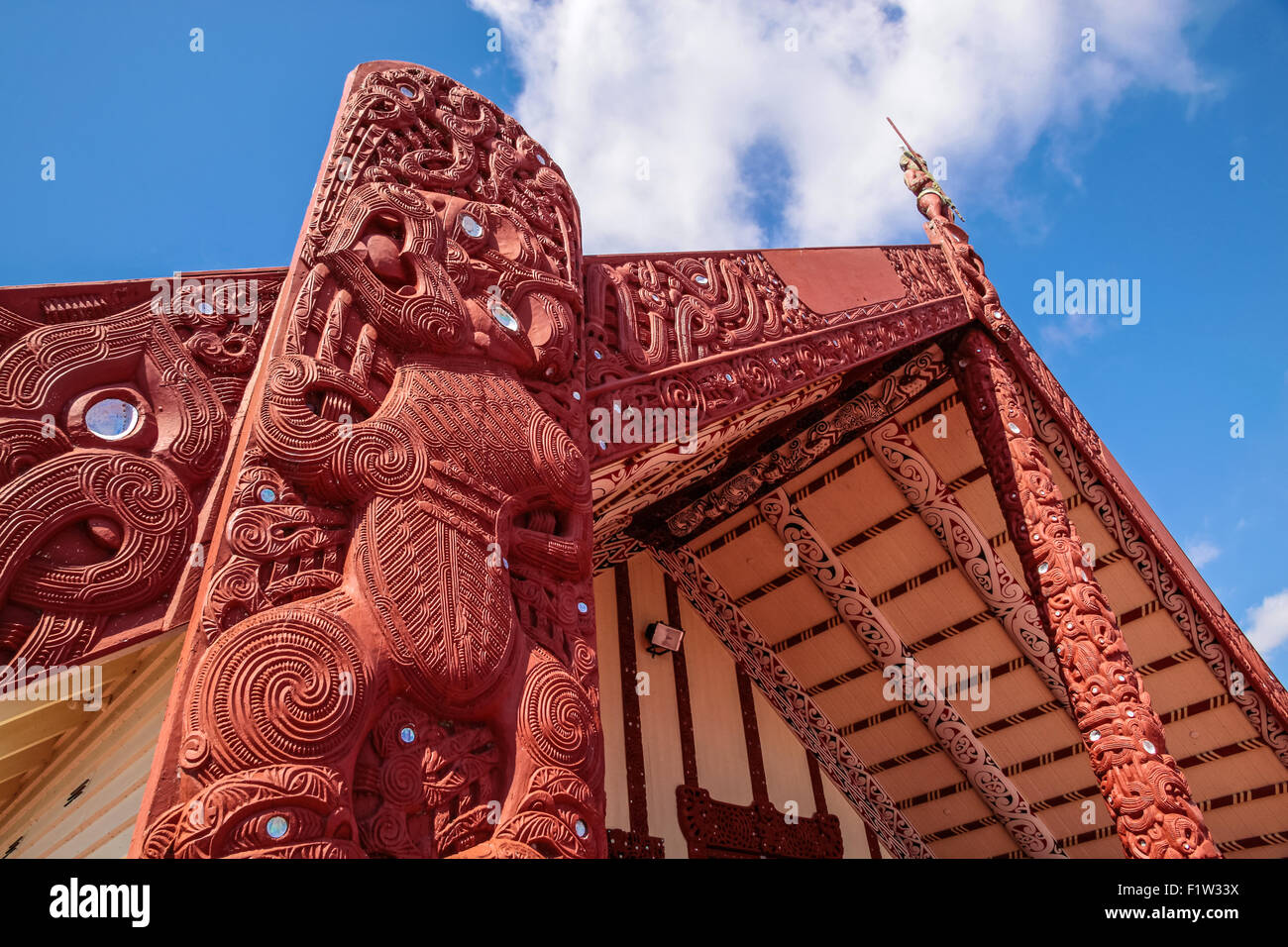 Maison Maori à Rotorua, île du Nord, Nouvelle-Zélande Banque D'Images