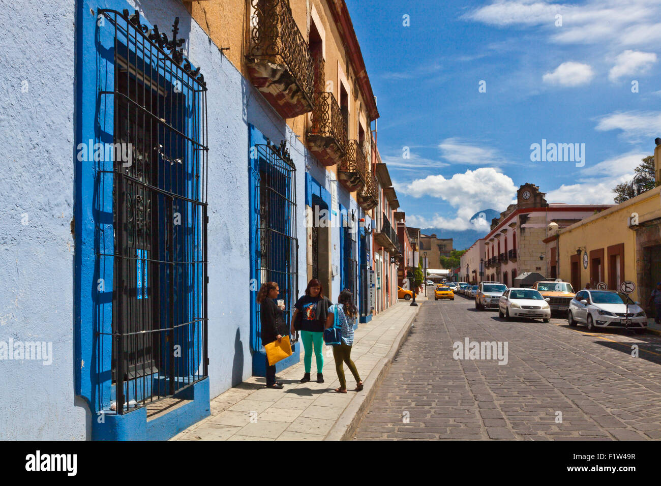 Une scène de rue dans la ville historique de Oaxaca - Mexique Banque D'Images