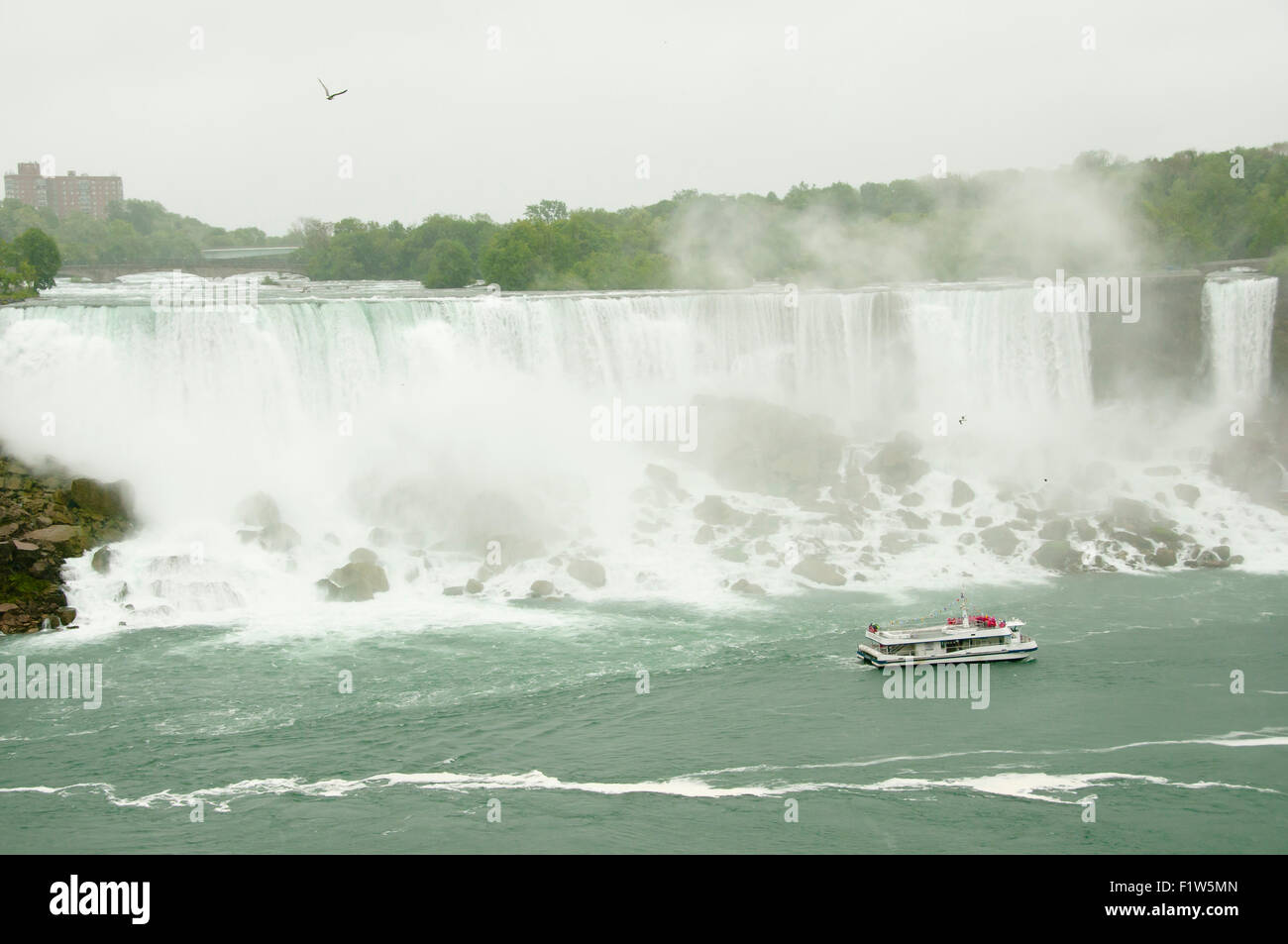 Les chutes du Niagara sur un jour de pluie - Canada Banque D'Images