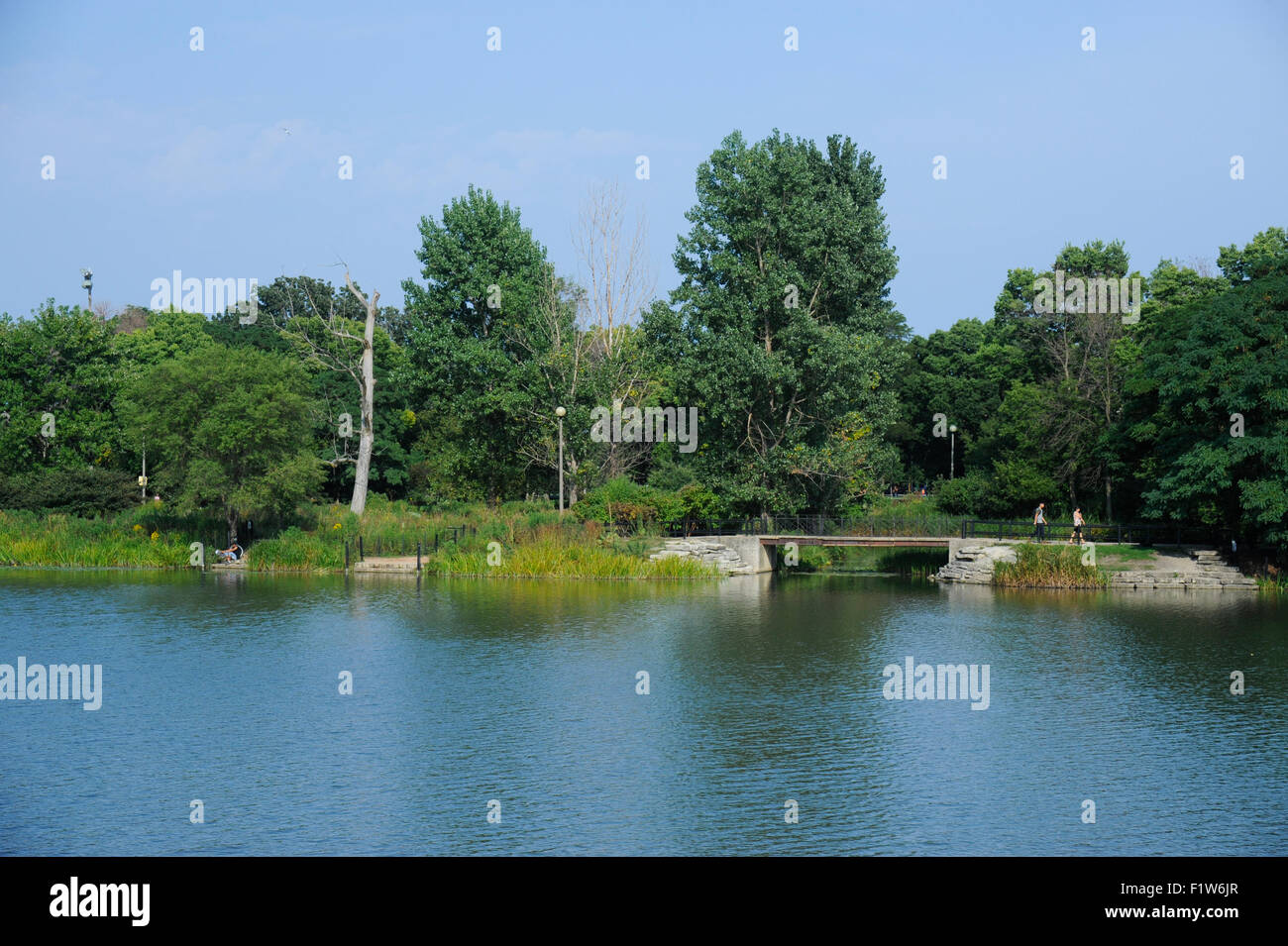 Le lagon est à Humboldt Park, Chicago, Illinois. Banque D'Images