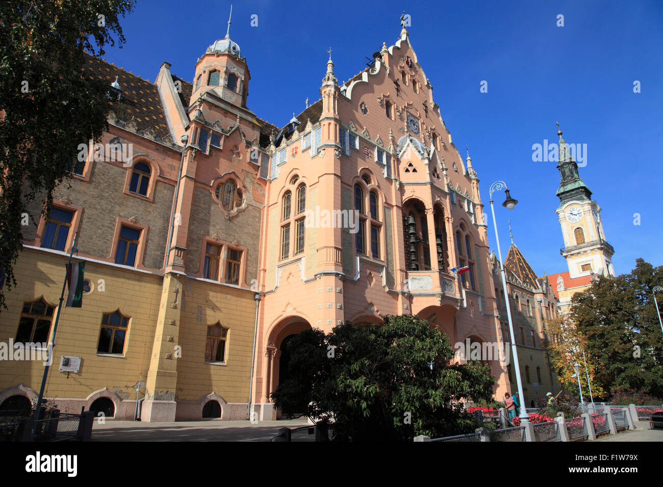 Hongrie Kecskemét Mairie Grande Eglise Banque D'Images
