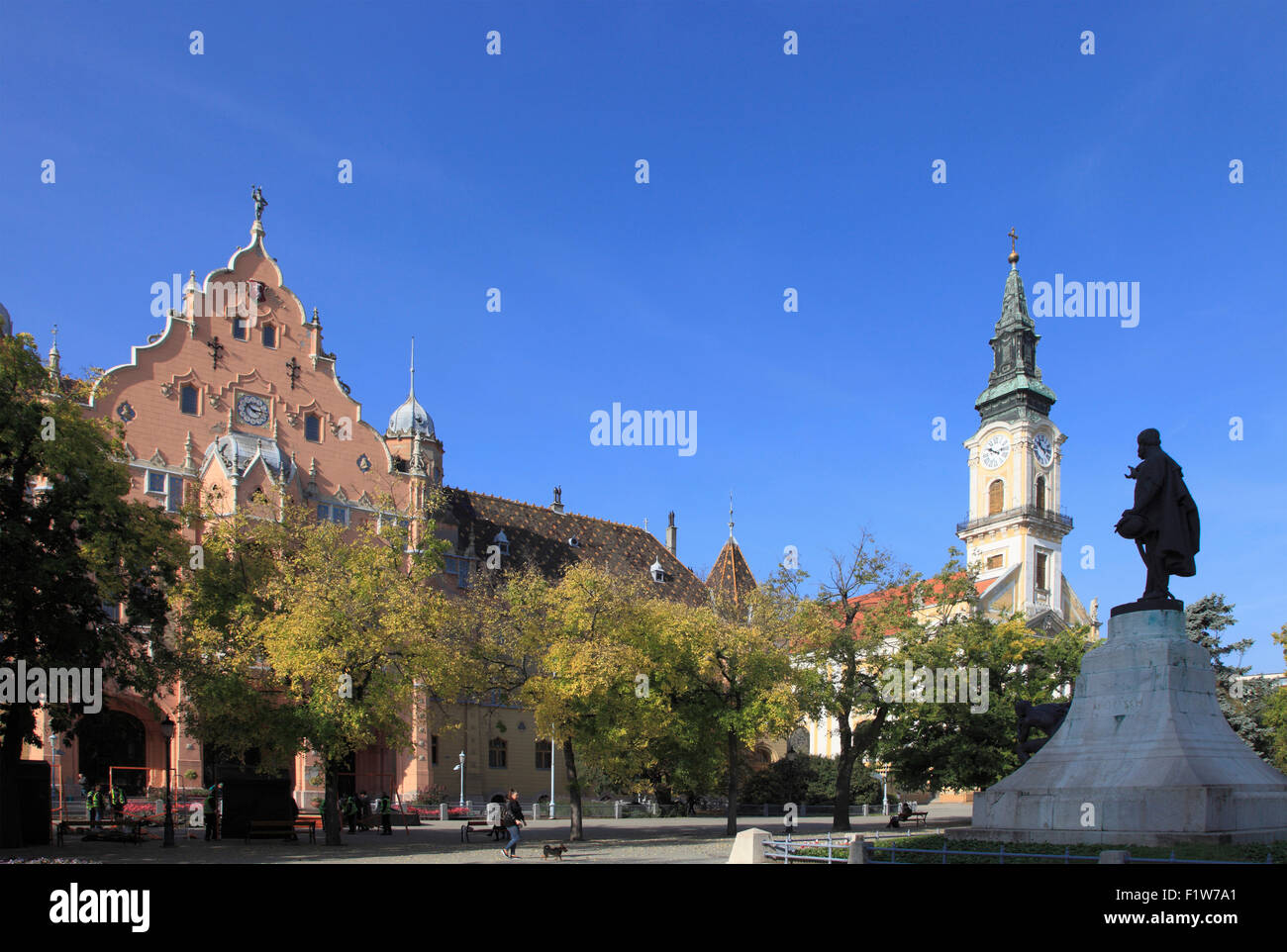 Hongrie Kecskemét Mairie Grande Eglise Banque D'Images