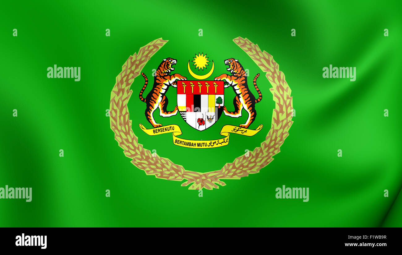 Le Royal Standard du Raja Permaisuri Agong, Malaisie. Close Up. Banque D'Images