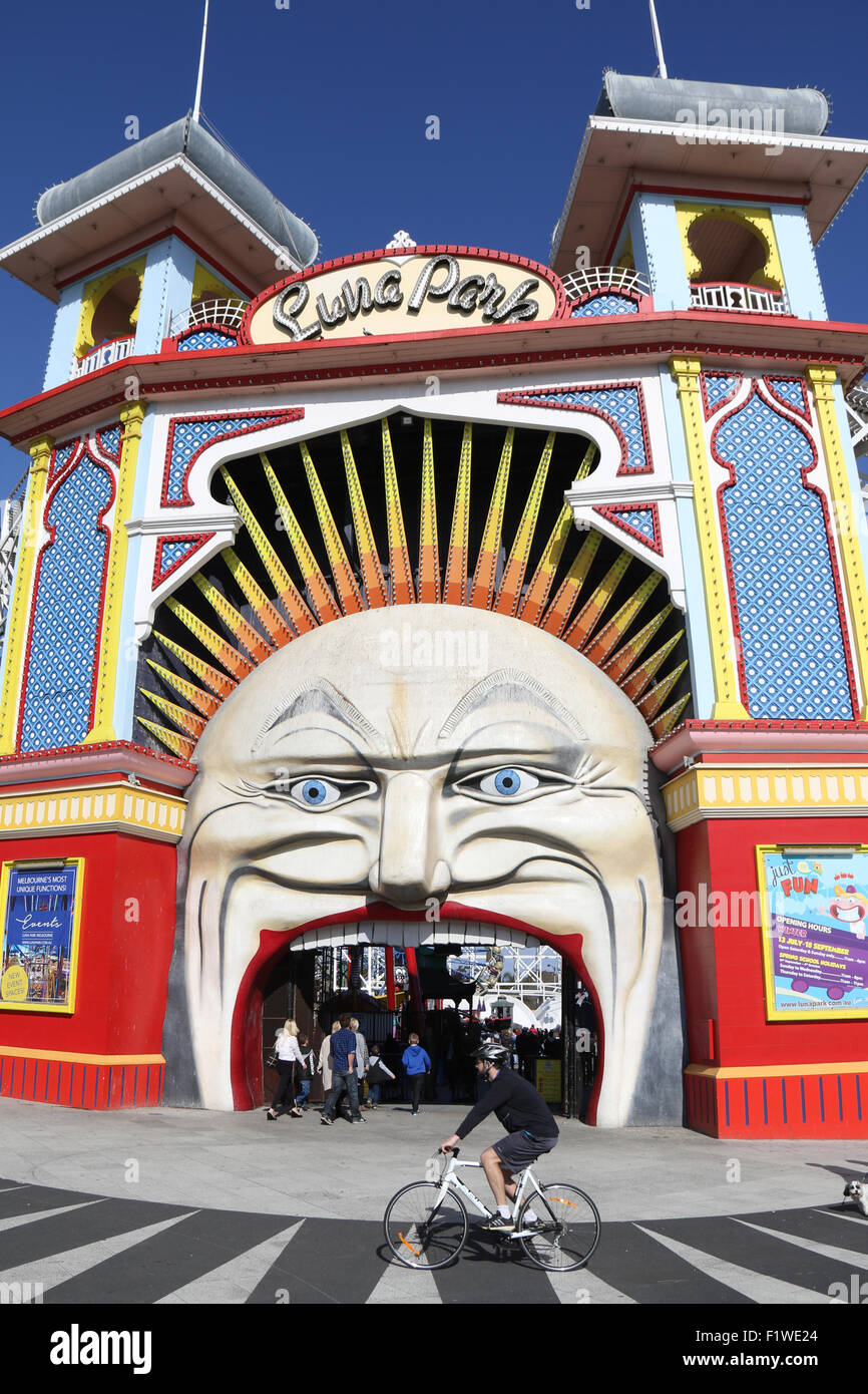 Luna Park à St Kilda à Melbourne, Victoria, Australie. Banque D'Images