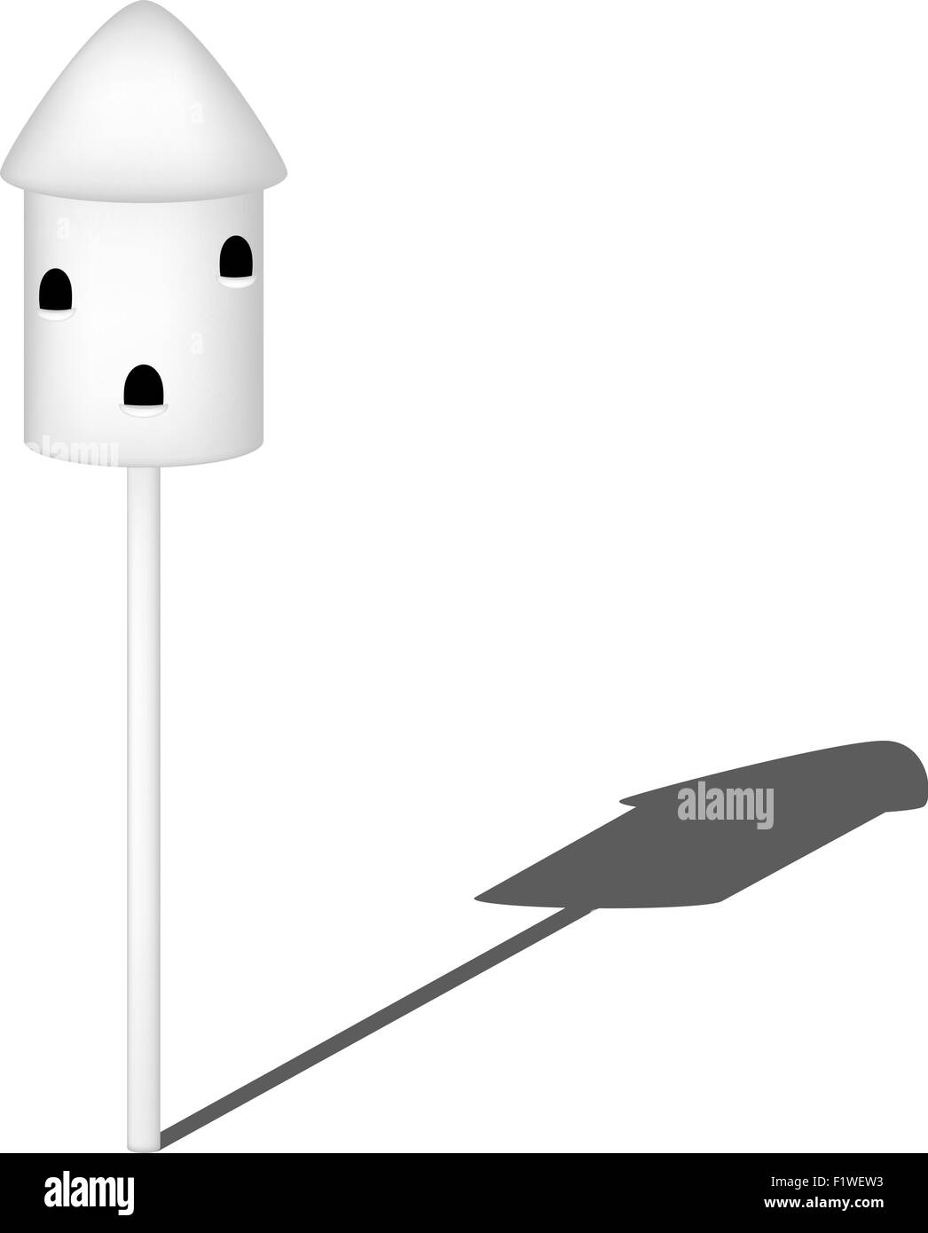Pigeonnier en blanc design avec ombre Illustration de Vecteur