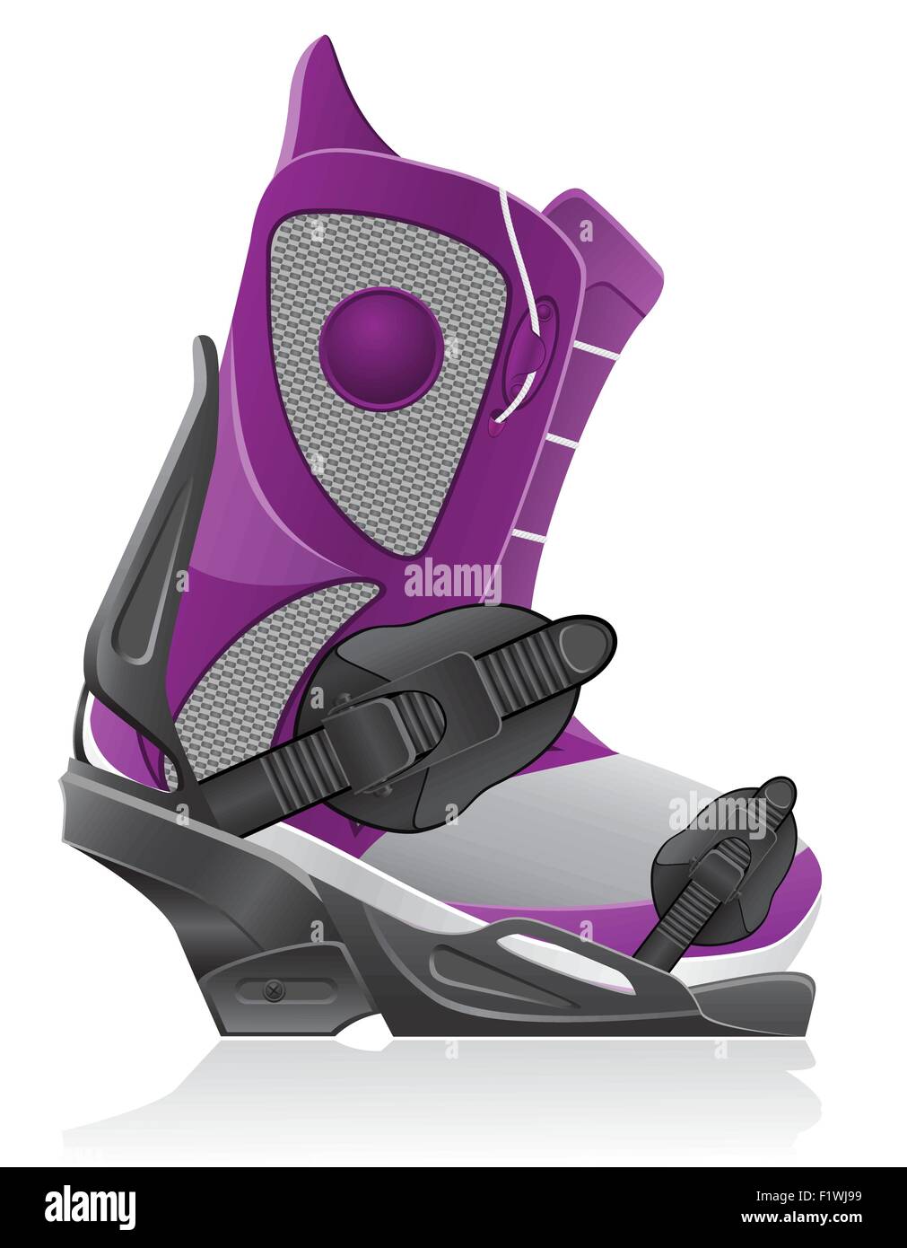 Boot et contraignante pour le snowboard vector illustration isolé sur fond blanc Illustration de Vecteur