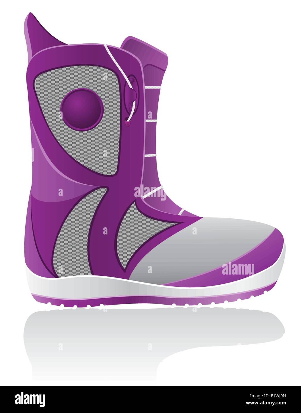 Boot pour snowboard vector illustration isolé sur fond blanc Illustration de Vecteur