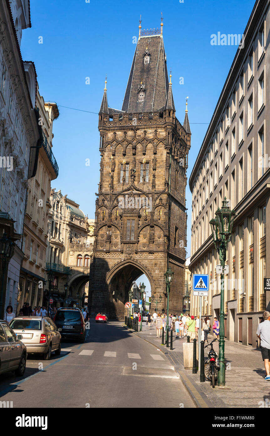 La tour Poudrière, Prague, République tchèque. Banque D'Images