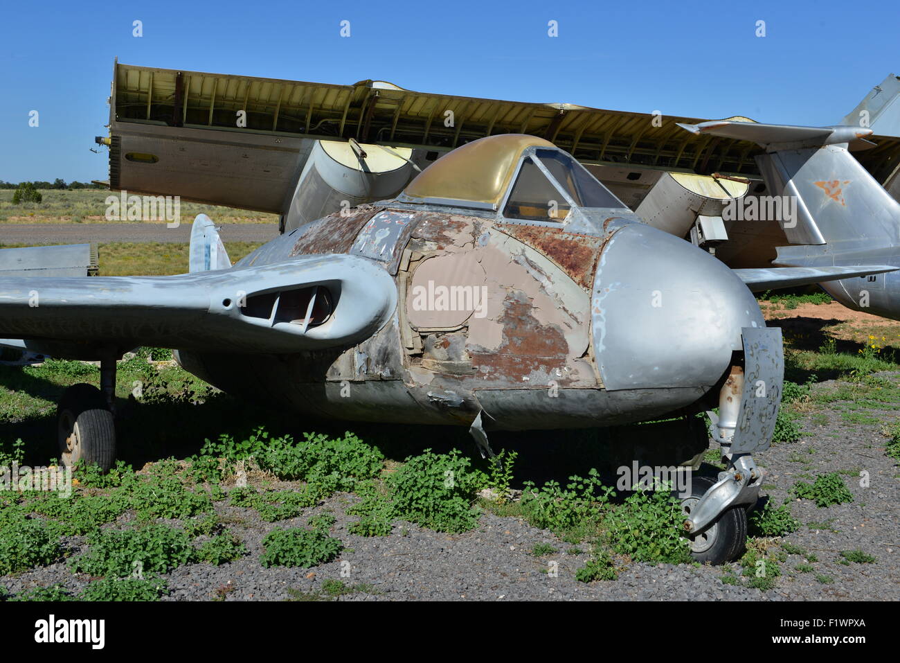 Un cimetière d'avions dans le désert de l'Arizona Banque D'Images