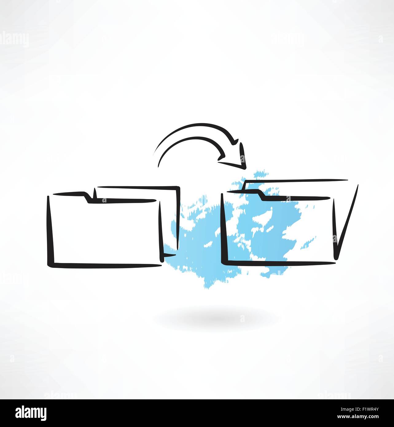 Copier le dossier icône grunge Illustration de Vecteur