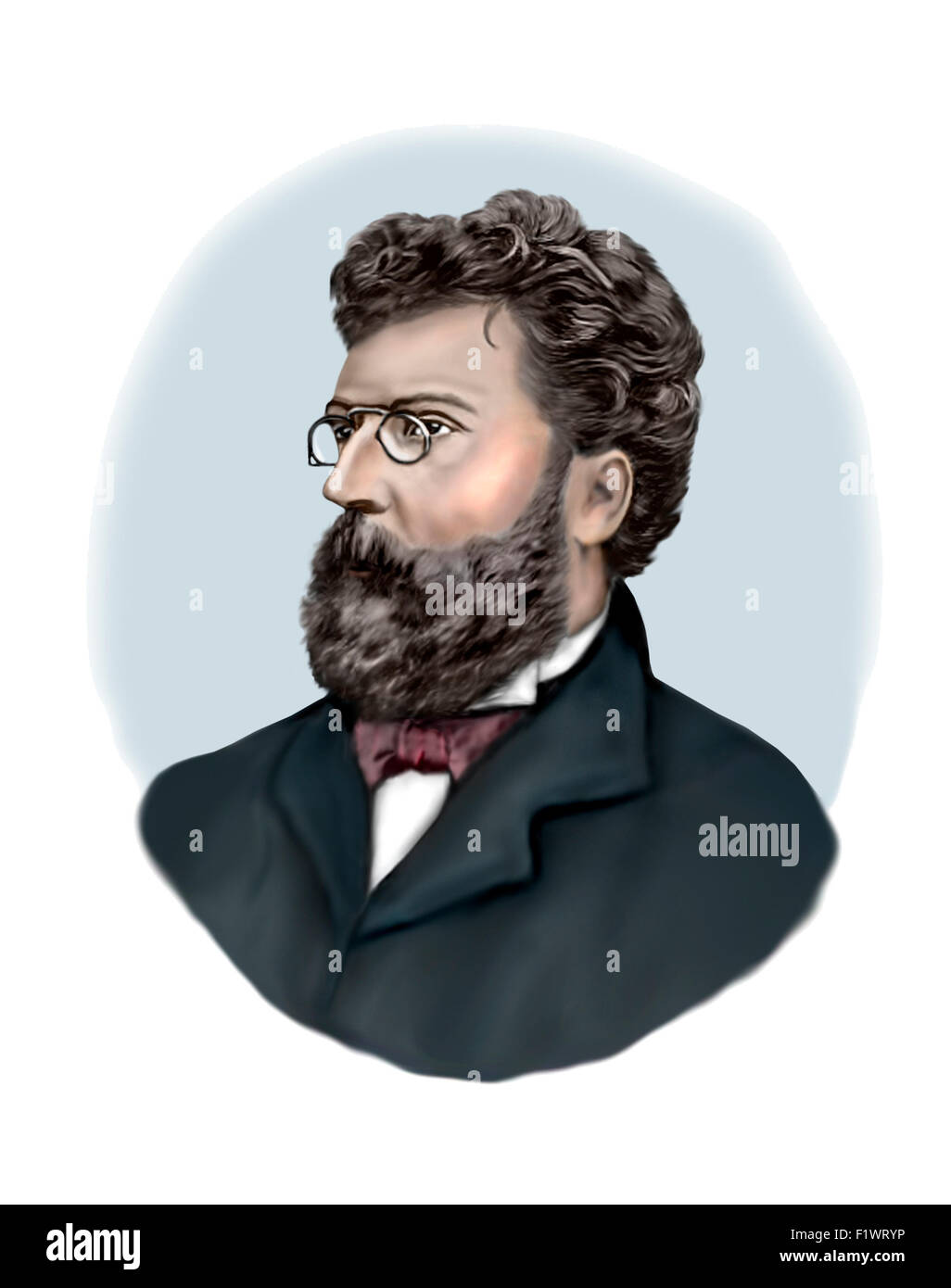 Portrait de Georges Bizet Illustration moderne Banque D'Images