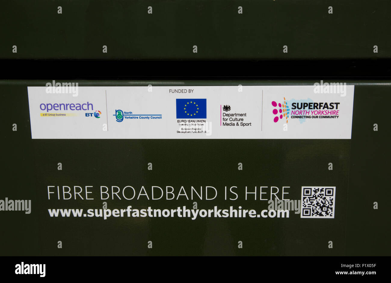 Inscrivez-vous à large bande ultra rapide de la fibre est ici le North Yorkshire UK Banque D'Images