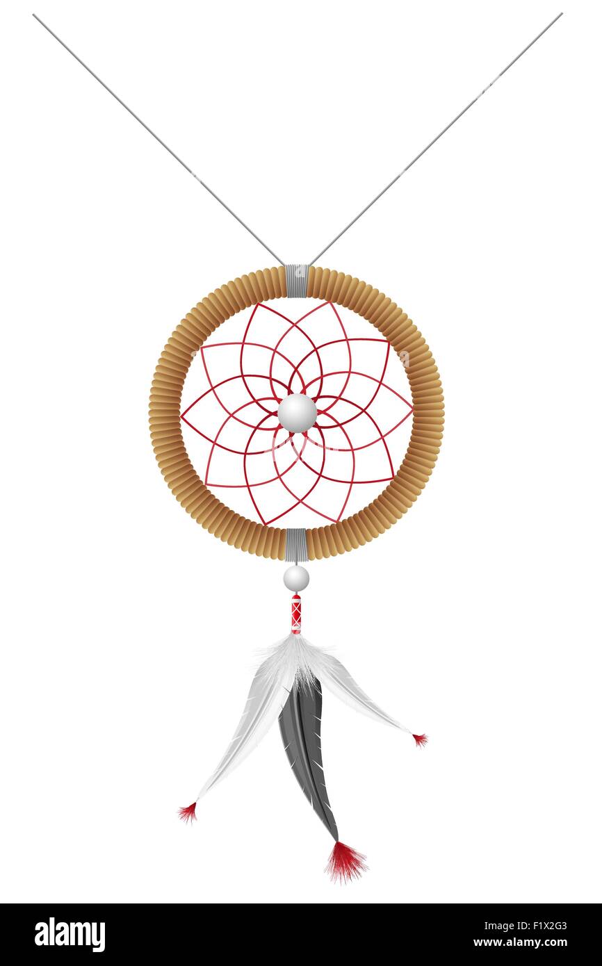 Amulette d'Indiens américains vector illustration isolé sur fond blanc Illustration de Vecteur