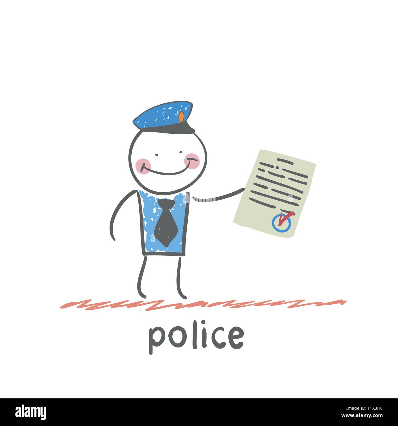 La police. Fun cartoon style illustration. La situation de la vie. Illustration de Vecteur