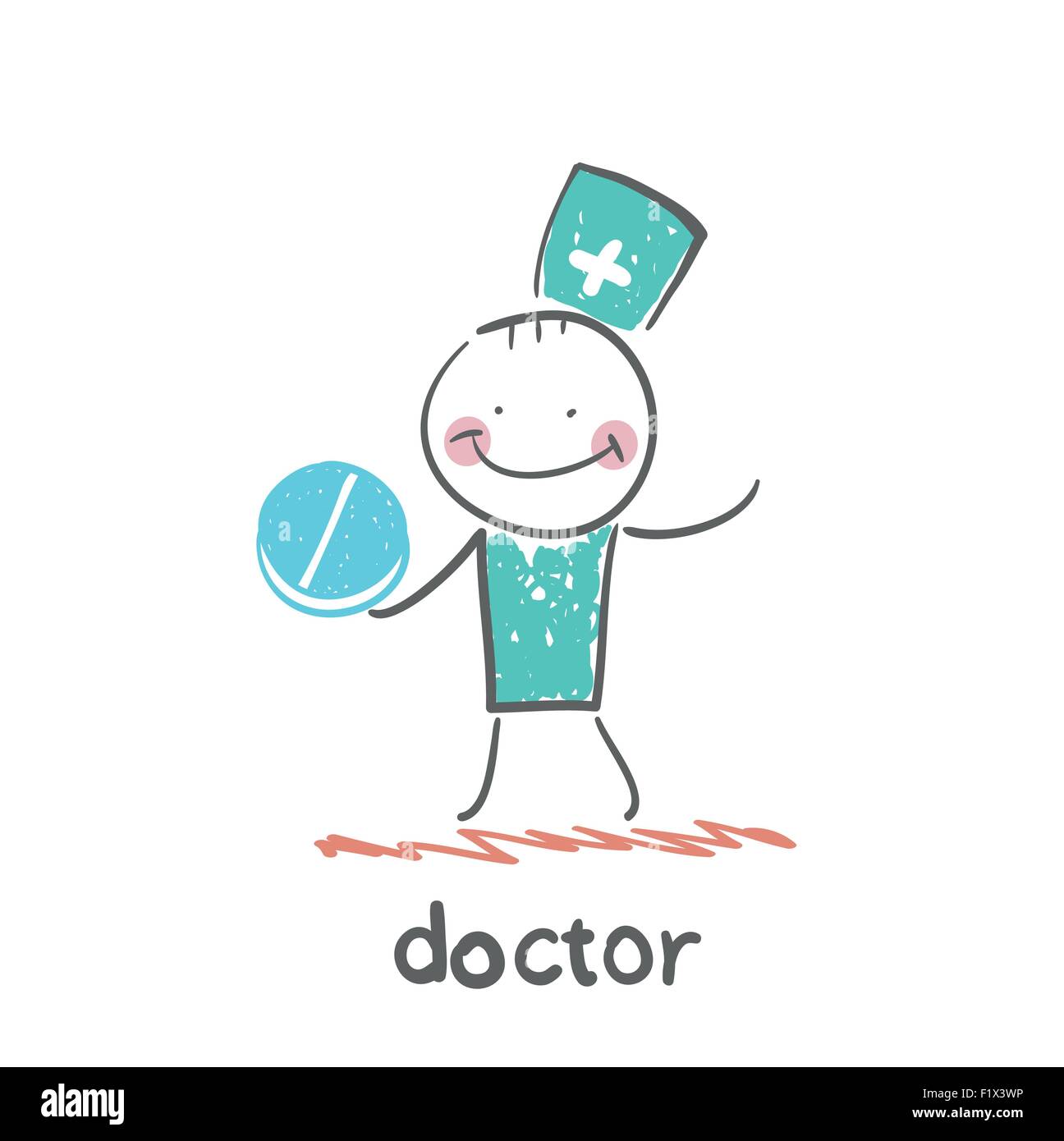 Médecin avec les tablettes Illustration de Vecteur