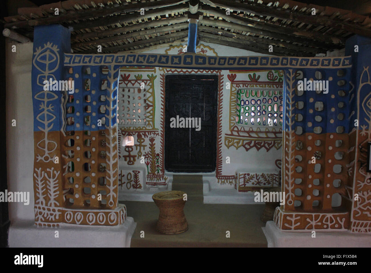 Gond Tribal House, Bhopal Madhya Pradesh, Inde Banque D'Images