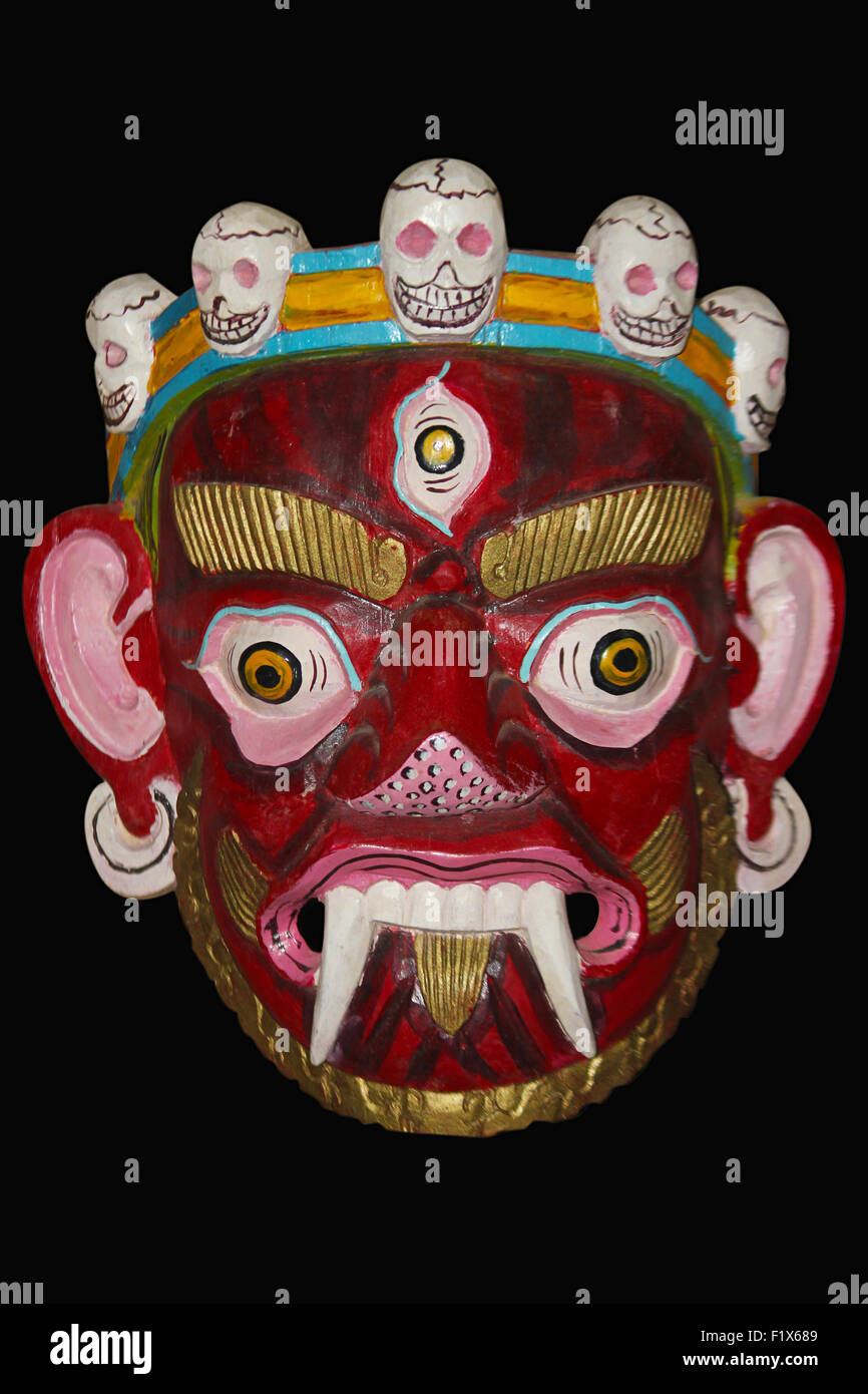 Masque Tribal. Musée de Bhopal Bhopal, Madhya Pradesh, Inde Banque D'Images