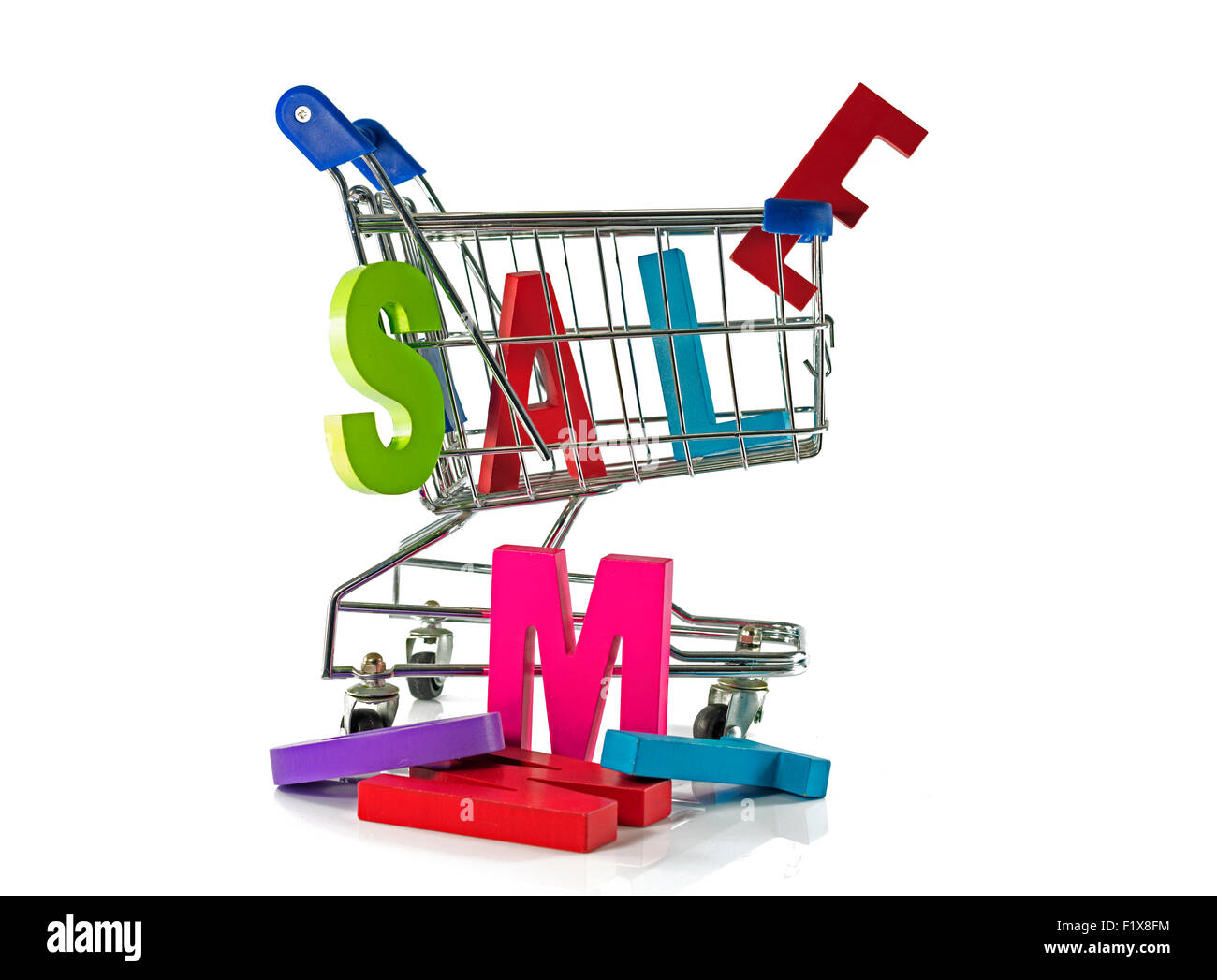 Carte de shopping avec des lettres de vente Banque D'Images