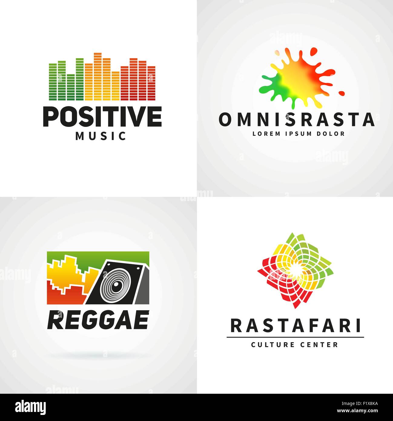 Ensemble de l'Afrique positive ephiopia flag logo design. La Jamaïque reggae musique danse modèle vectoriel. Le président entreprise concept coloré Illustration de Vecteur