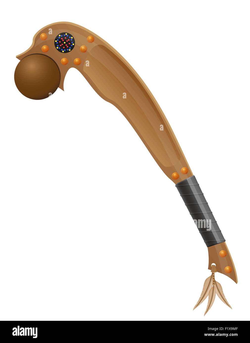 Mace American Indians vector illustration isolé sur fond blanc Illustration de Vecteur
