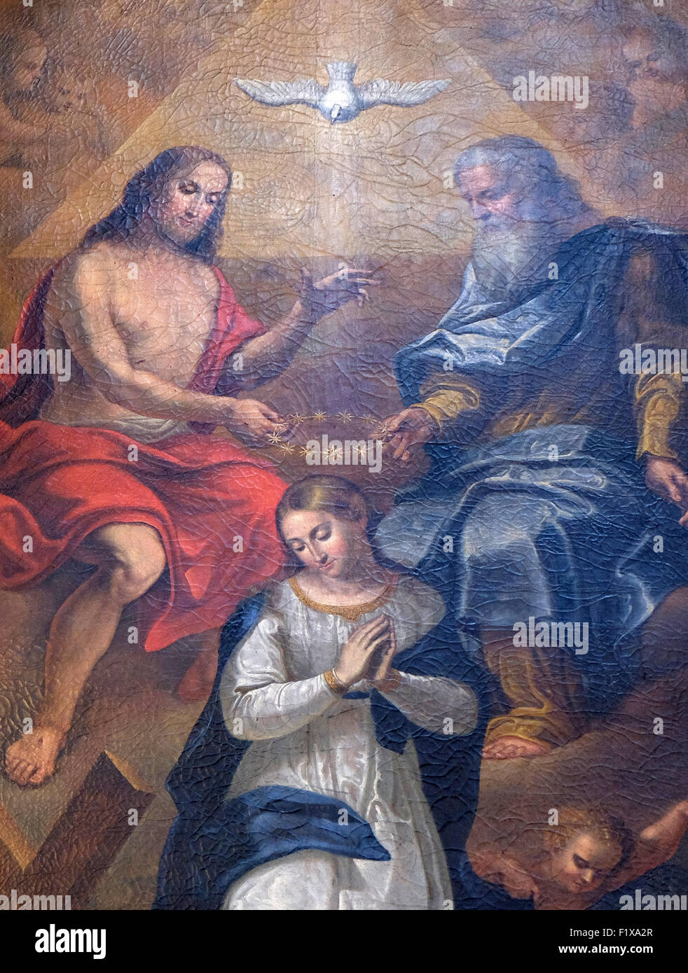 Couronnement de la Vierge Marie dans la Cathédrale de St Nicolas à Ljubljana, Slovénie Banque D'Images