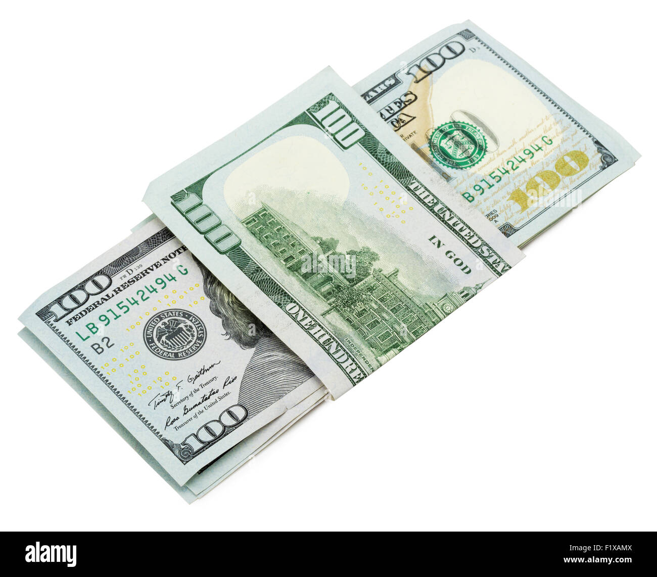 Dollars argent isolé sur le fond blanc. Banque D'Images