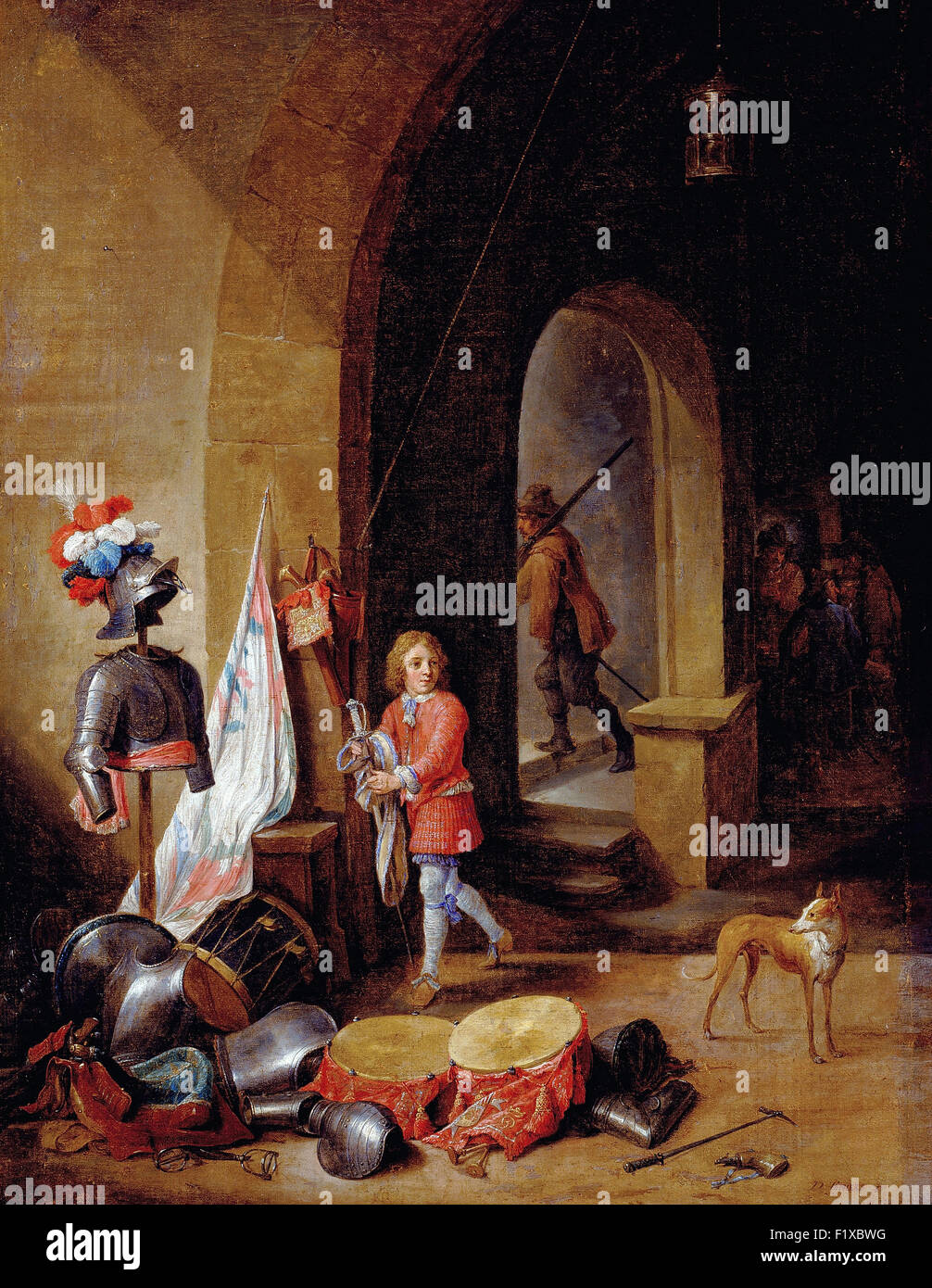 David Teniers le Jeune - une salle de garde Banque D'Images