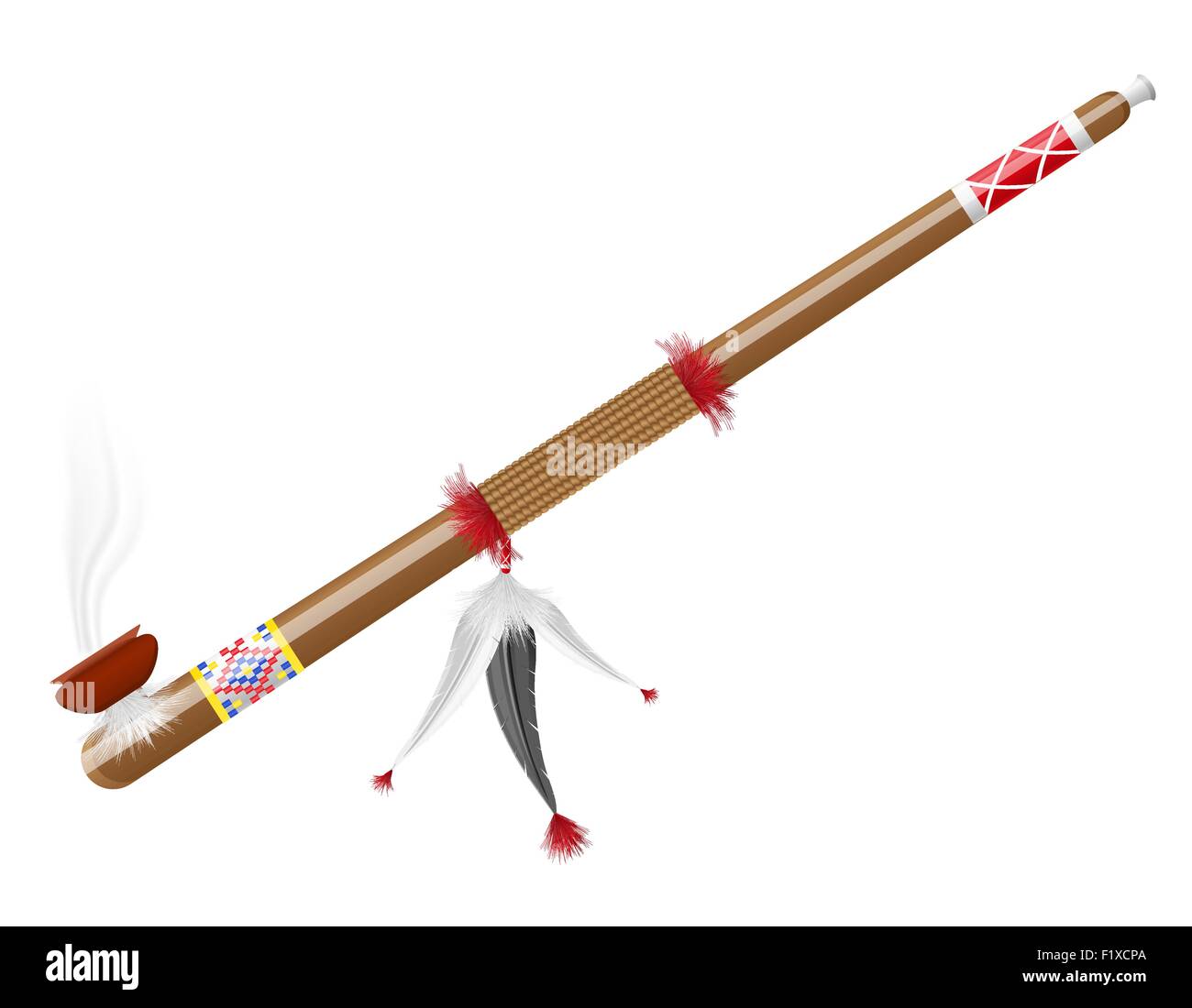 Fumeurs de pipe les amérindiens vector illustration isolé sur fond blanc Illustration de Vecteur