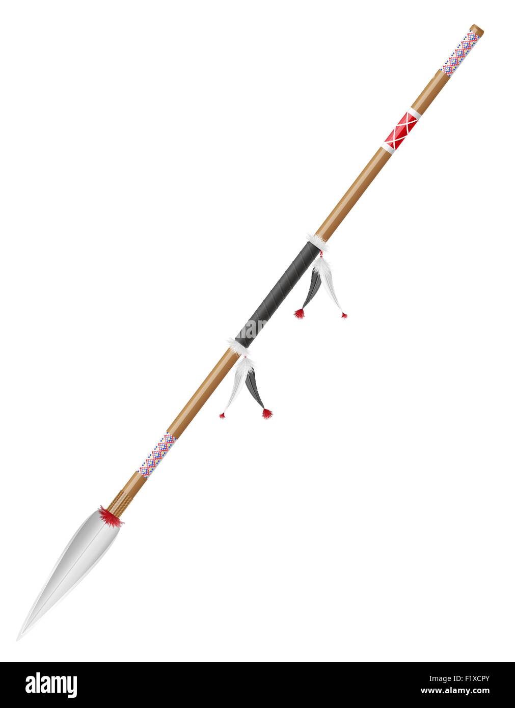 Les Indiens d'Amérique lance vector illustration isolé sur fond blanc Illustration de Vecteur