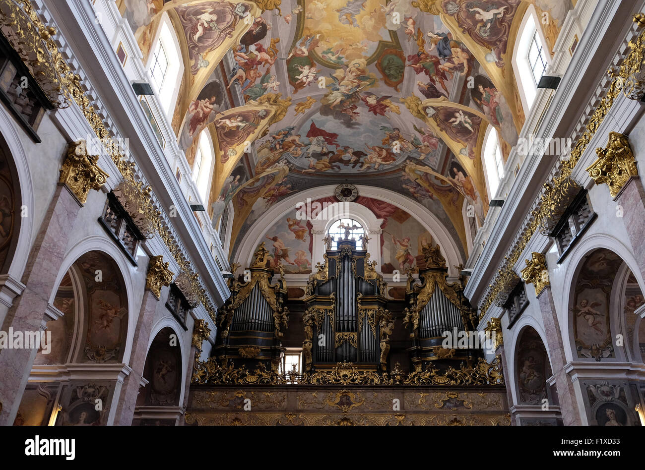 L'orgue à la Cathédrale de St Nicolas dans la capitale de Ljubljana, Slovénie Banque D'Images