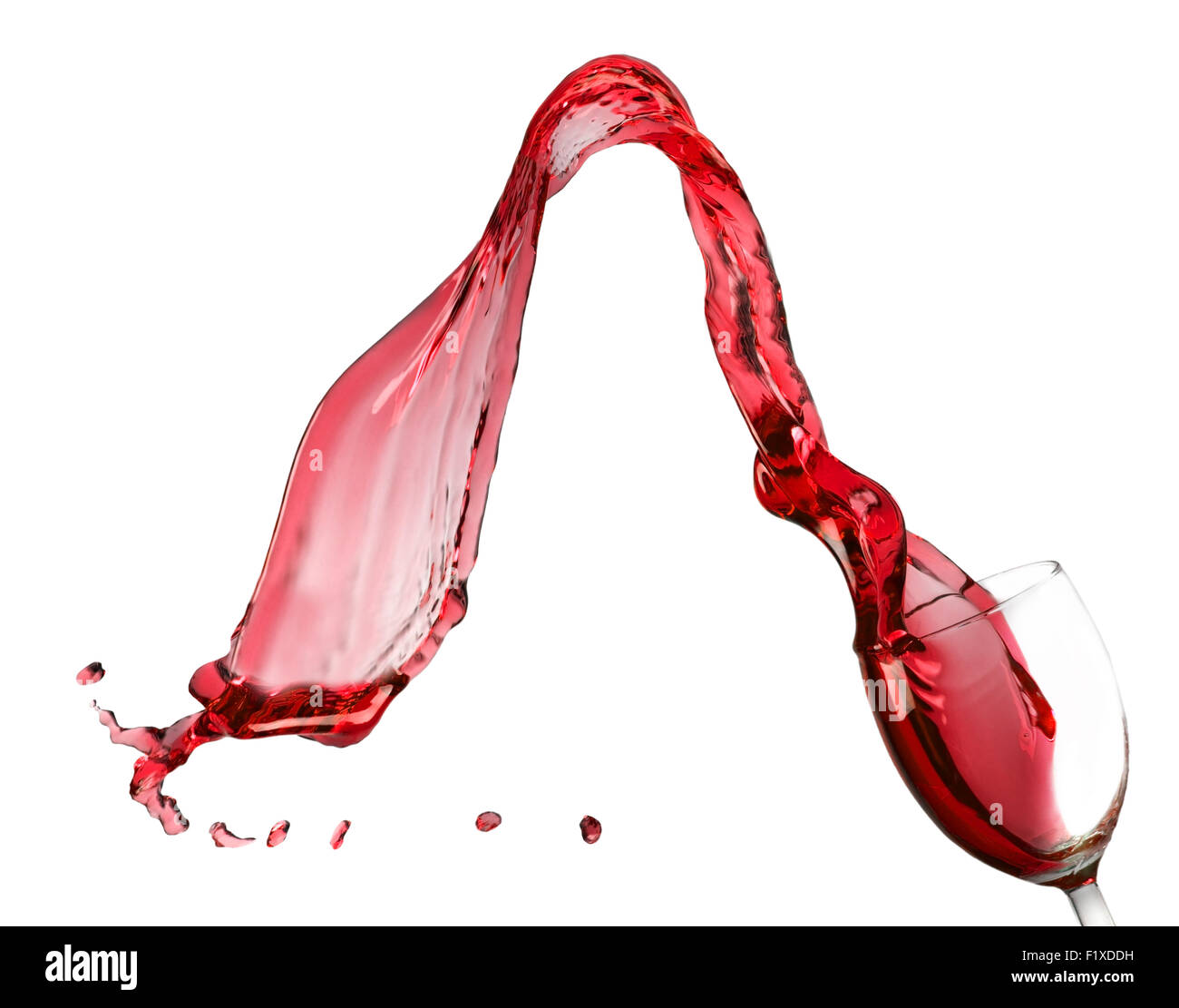 Vin rouge splash. Banque D'Images