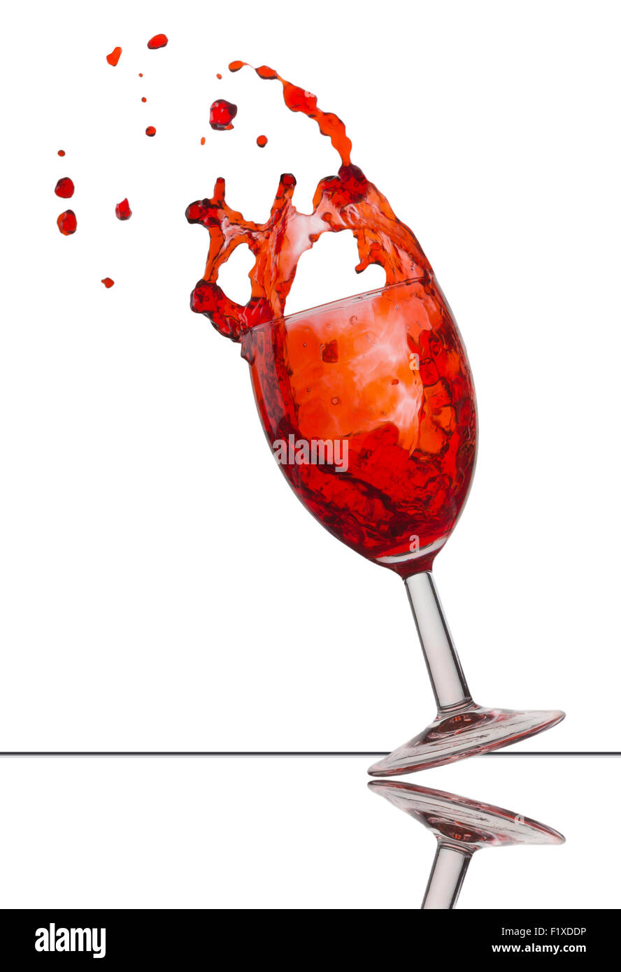 Vin rouge sur fond blanc Banque D'Images