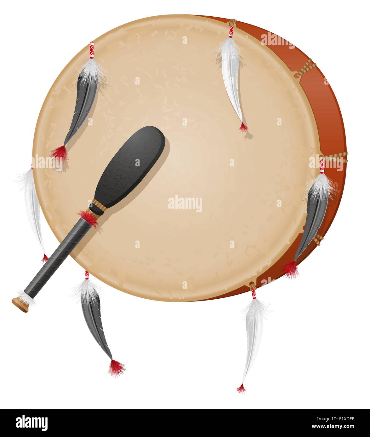 Les amérindiens tambourin vector illustration isolé sur fond blanc Illustration de Vecteur