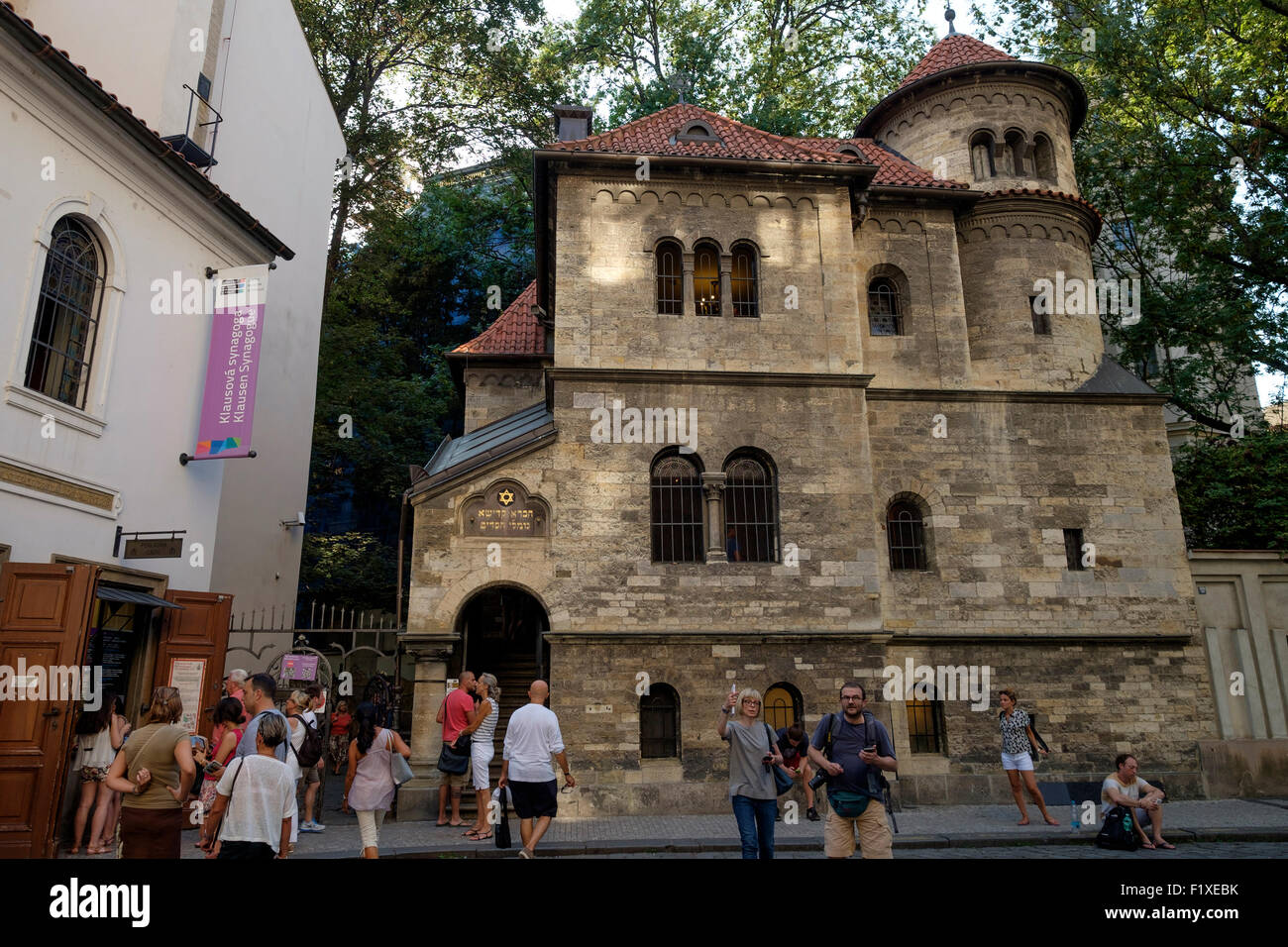 Salle des cérémonies juives et musée dans le quartier juif de Prague, en République tchèque, en Europe Banque D'Images