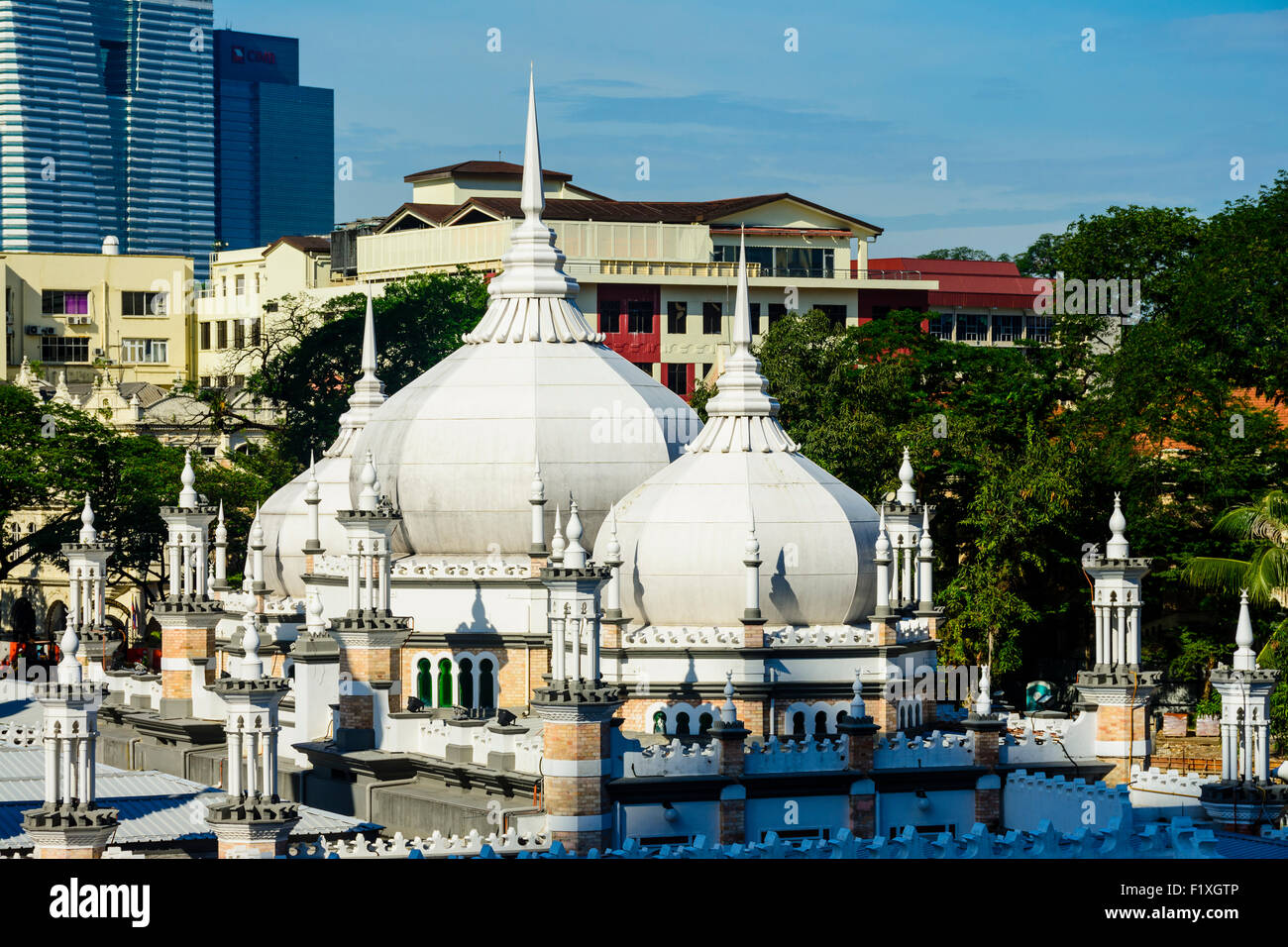 Neo-Mughal Indo-Saracenic ou dans l'architecture de la mosquée Jamek Kuala Lumpur Banque D'Images